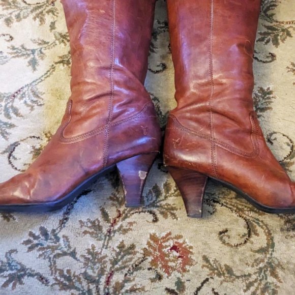 Frye Dannika Campus Knee High Brown Leather Boots, Women's 9.5M F2370/F10. - Picture 5 of 7